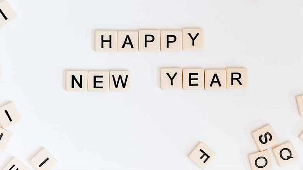 Happy New year scrabble letters